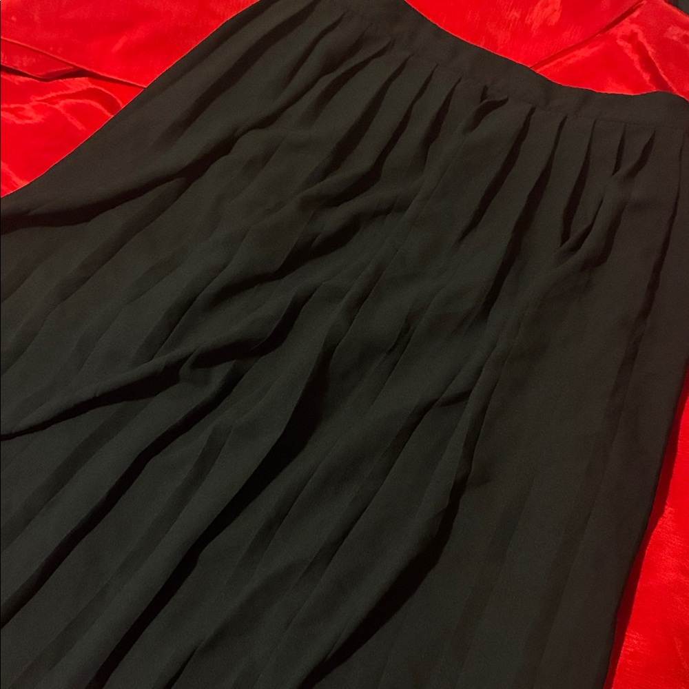 Women’s Black Circle Skirt with Flowing Pleats